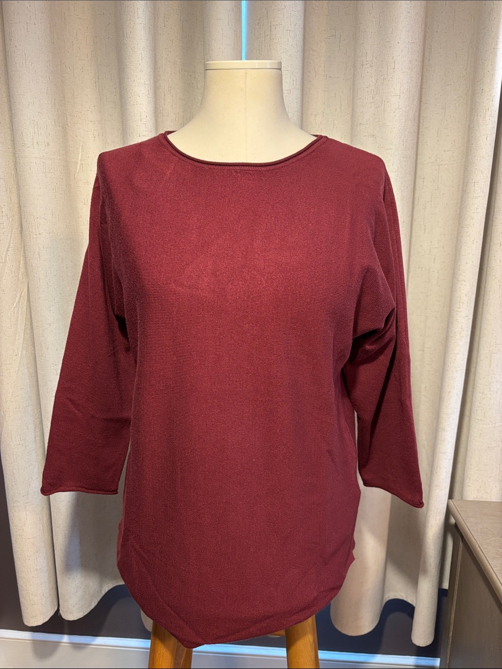 Cynthia Rowley Burgundy Dolman Sleeve Sweater Tunic Size M